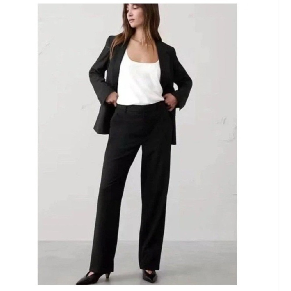 Banana Republic Women's Size 8 Jackson Fit Dress Pant Black Sexy Trouser Flare